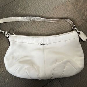 Coach white leather bag